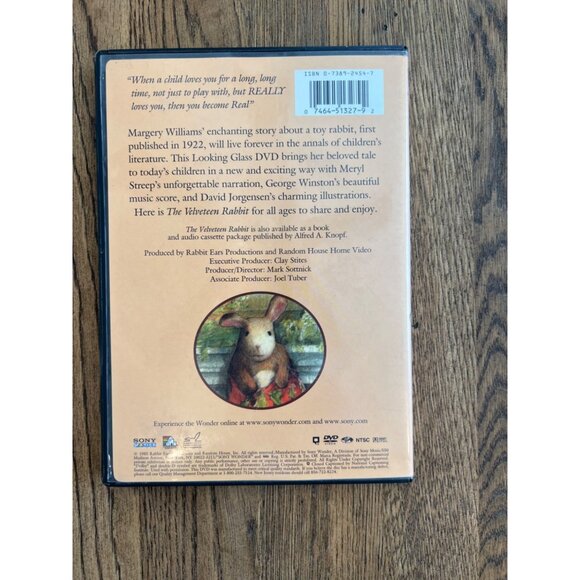 The Velveteen Rabbit DVD Narrated By Meryl Streep Family Classic - Picture 4 of 4